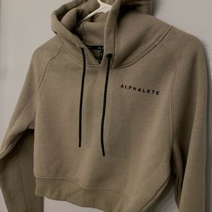 ALPHALETE cropped hoodie olive green